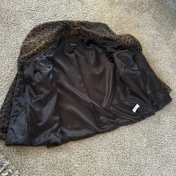TopShop Faux Leopard Fur Jacket size S/M (4-6) EUC pls see description - Picture 10 of 15